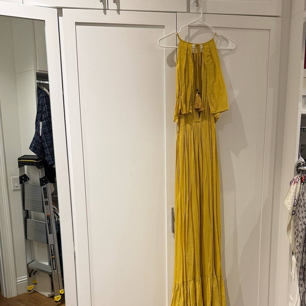Mustard Yellow Halter Maxi Dress